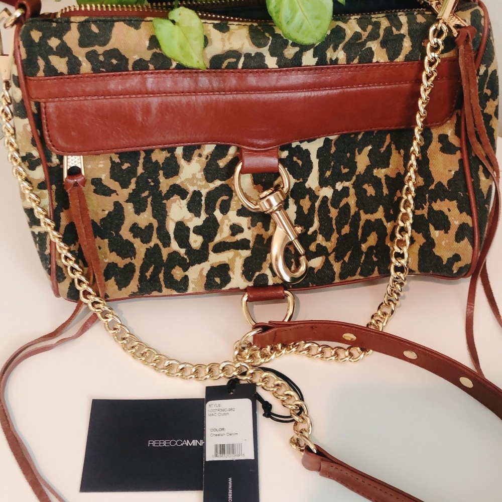 Rebecca Minkoff MAC CHEETAH Print Denim Crossbody